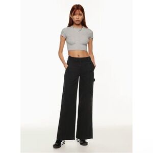 Aritzia Sunday Best Oscar Cargo Black Wide-Leg Denim Pants Size 2 Women’s